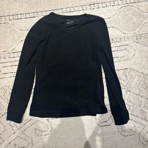 Black V-Neck Long Sleeve Top thermal